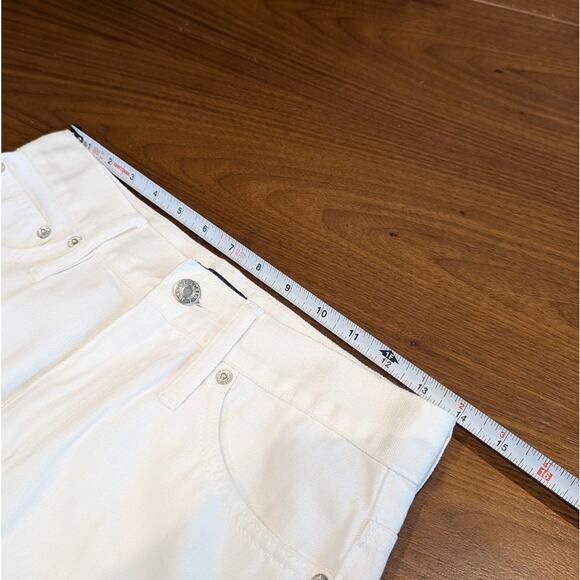 J.Crew Jeans White Denim Frayed Raw Hem Distressed Mini Skirt, size 26 - Picture 6 of 8